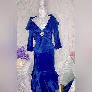 🌹 KM Collections by Milla Bell 🌹 Royal Blue Jacket Blazer & Skirt 2 Pc Set